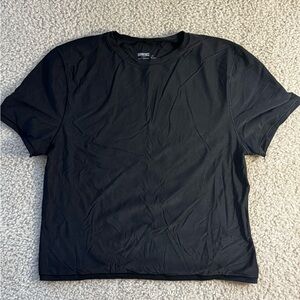 AERIE REAL GOOD Smoothez black crop top size Large